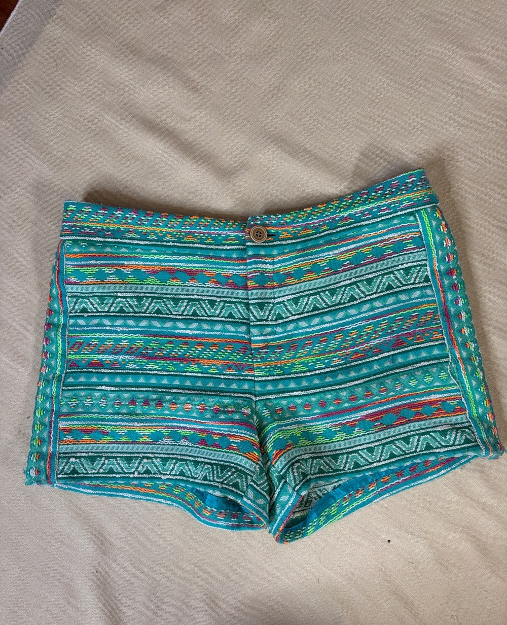 elevenses Turquoise Multicolor Embroidered Shorts